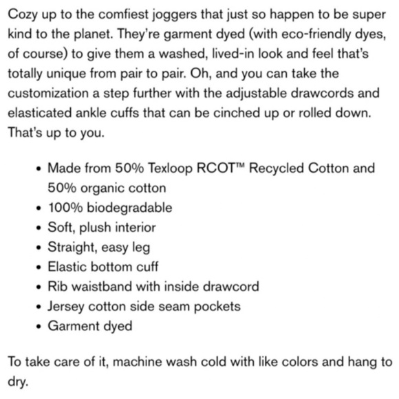 Girlfriend Collective Organic Cotton Mauve Joggers, size S - Picture 7 of 15